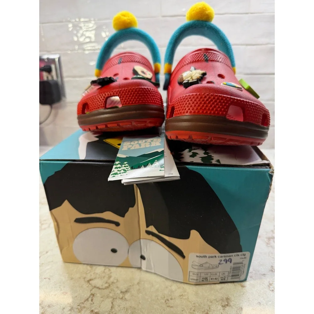 Crocs South Park Eric Cartman Classic Clogs Red Blue Yellow M8 W10, NEW